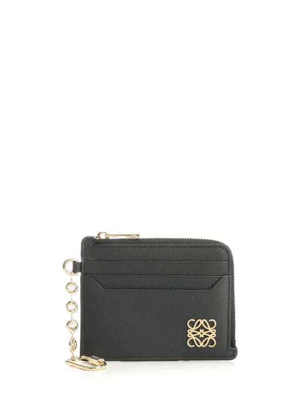 Anagram Square Card Holder Small Leather Goods Black made by Loewe