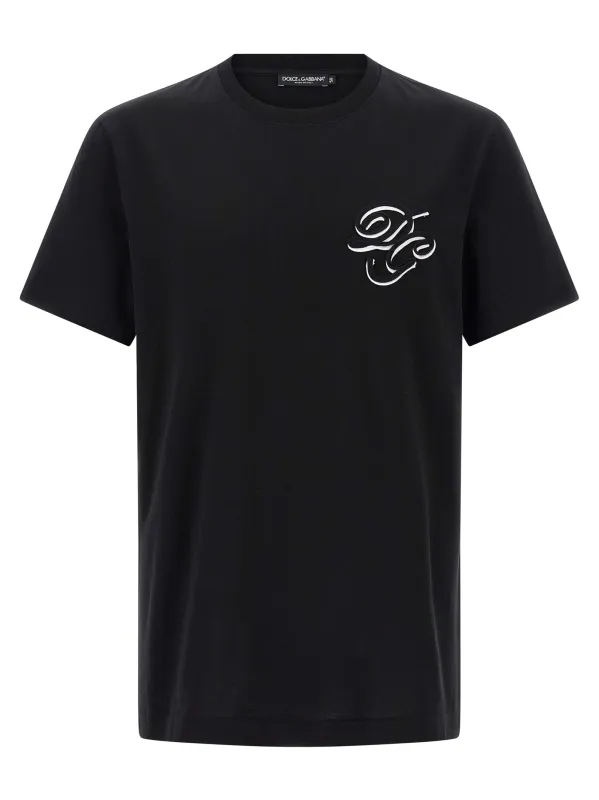 Double Embroidery T-Shirt Black made by Dolce & Gabanna