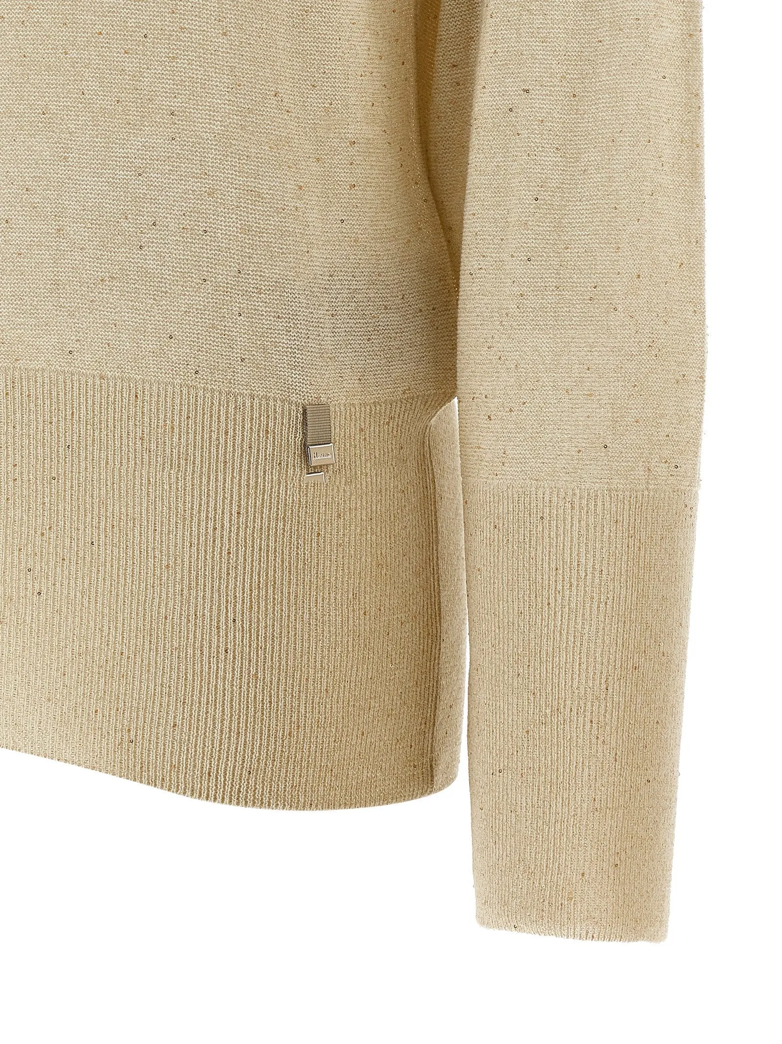 Lamé And Sequin Yarn Sweater Sweaters And Cardigans Beige sold by Wanan Luxury product image thumbnail 4