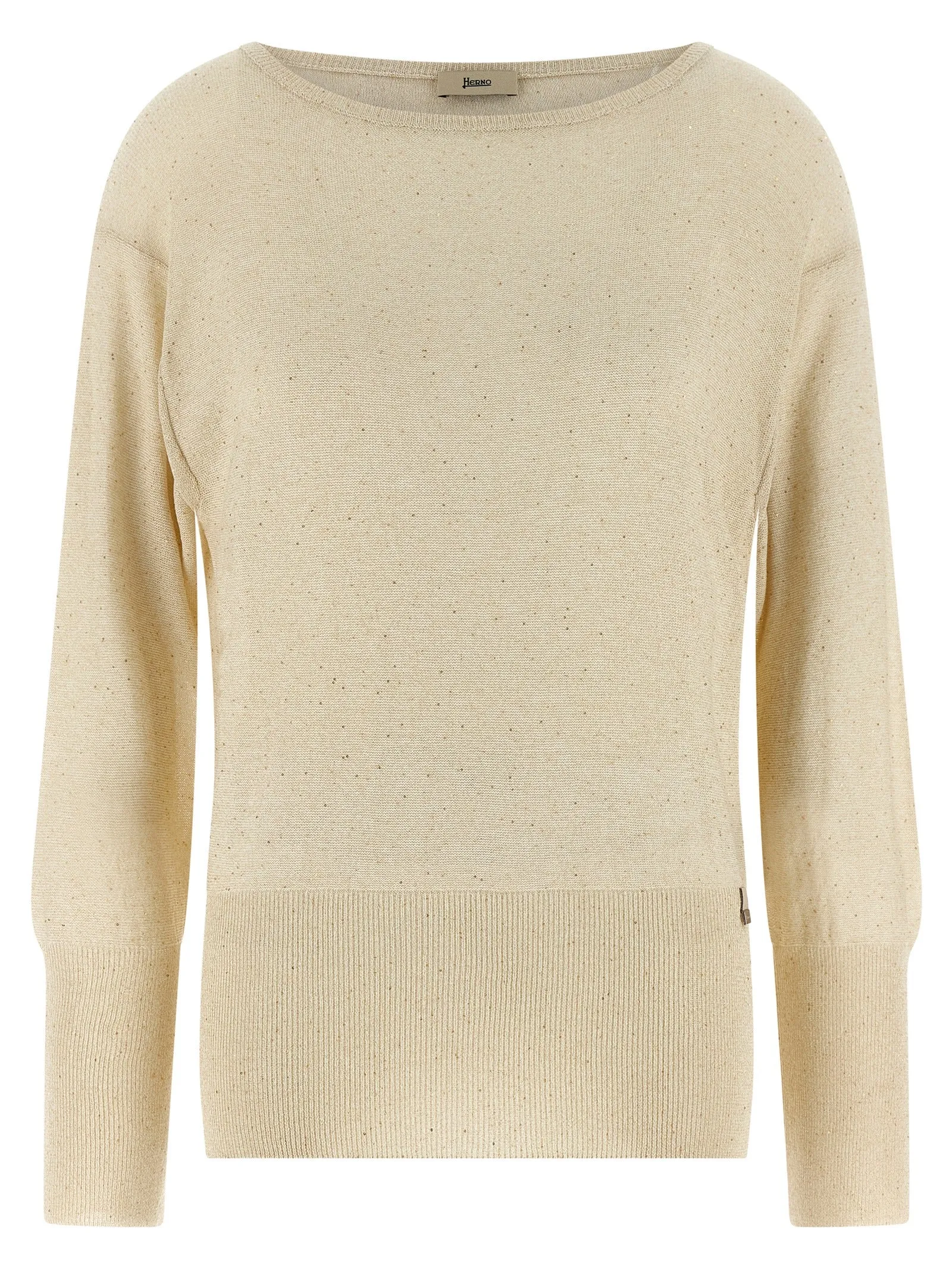 Lamé And Sequin Yarn Sweater Sweaters And Cardigans Beige sold by Wanan Luxury
