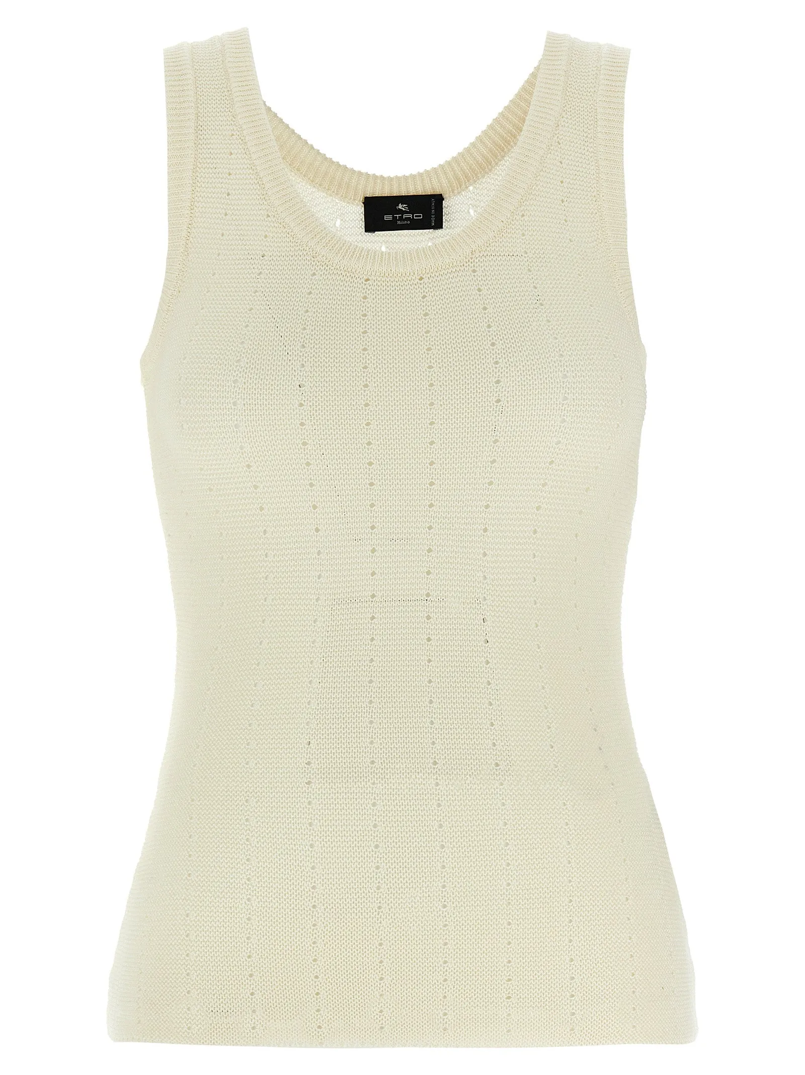 Punched Top Tops White sold by Wanan Luxury
