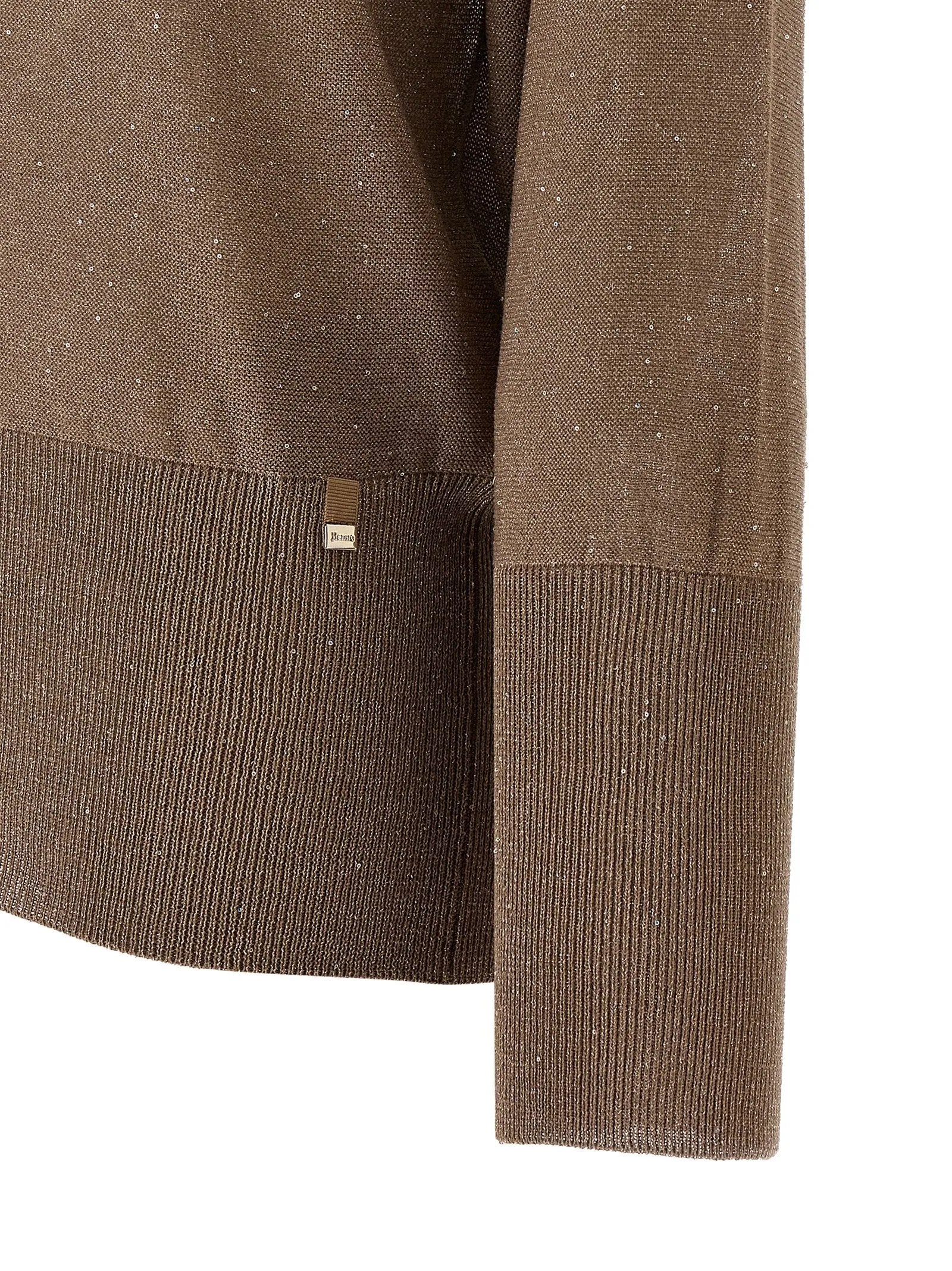 Lamé And Sequin Yarn Sweater Sweaters And Cardigans Brown sold by Wanan Luxury product image thumbnail 4