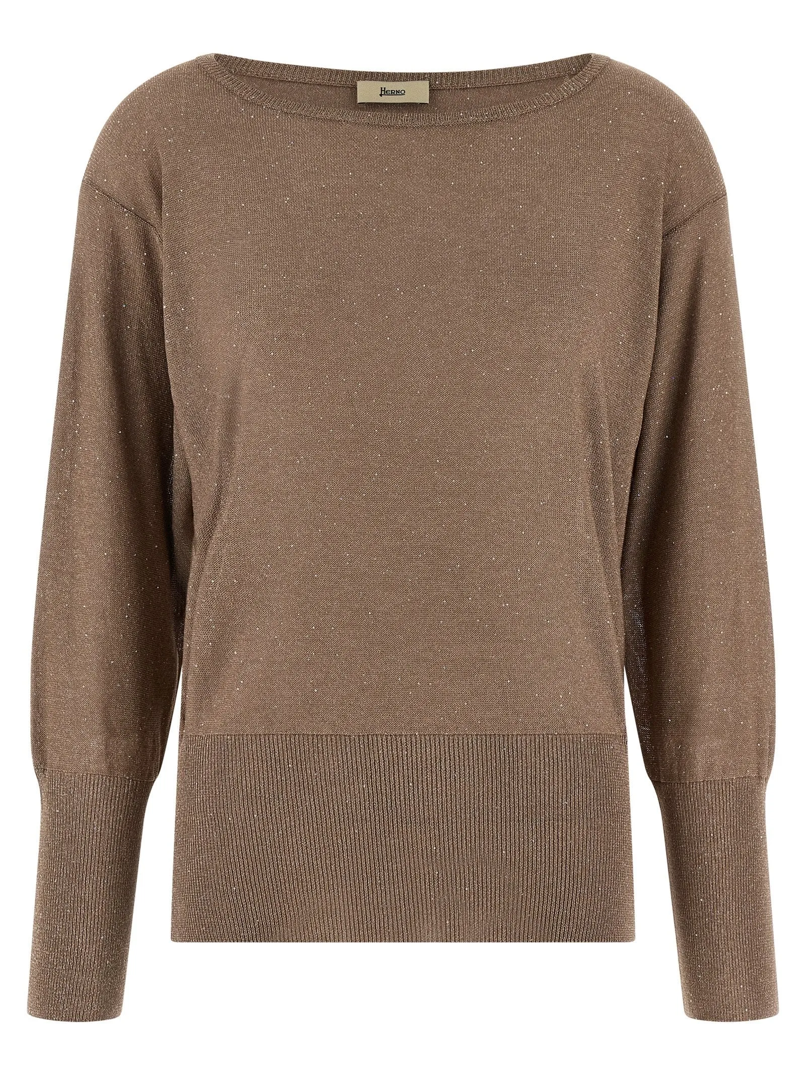 Lamé And Sequin Yarn Sweater Sweaters And Cardigans Brown sold by Wanan Luxury