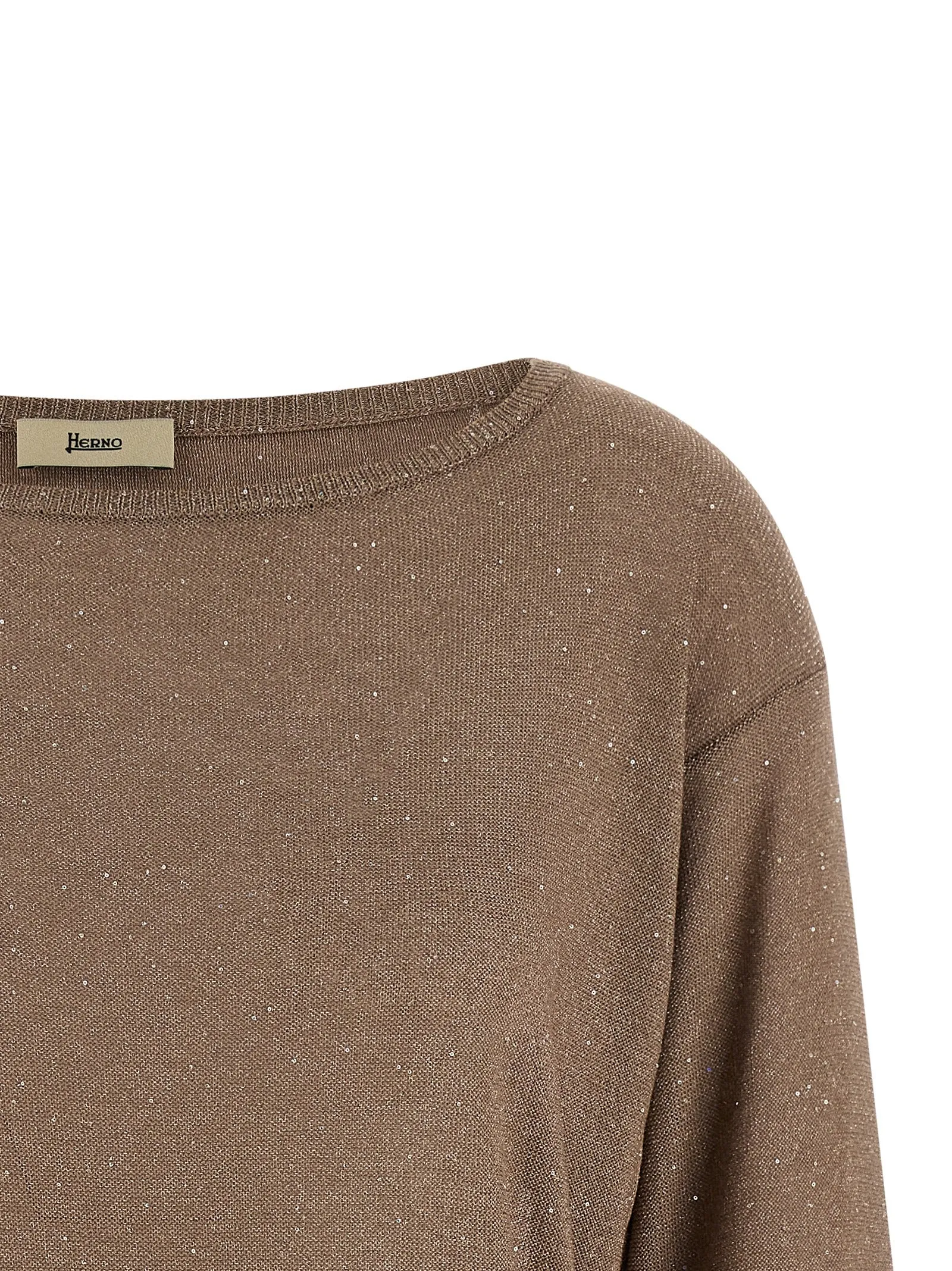 Lamé And Sequin Yarn Sweater Sweaters And Cardigans Brown sold by Wanan Luxury product image thumbnail 3