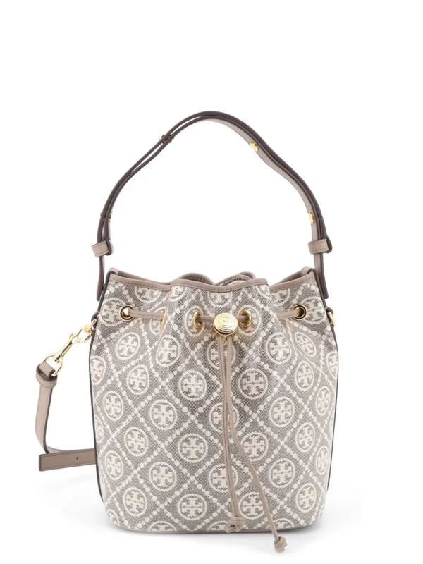 T Monogram Coated Canvas Bucket Bag made by Tory Burch