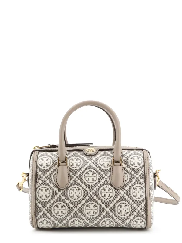 Barrel Bag T Monogram Coated Canvas Handbag made by Tory Burch