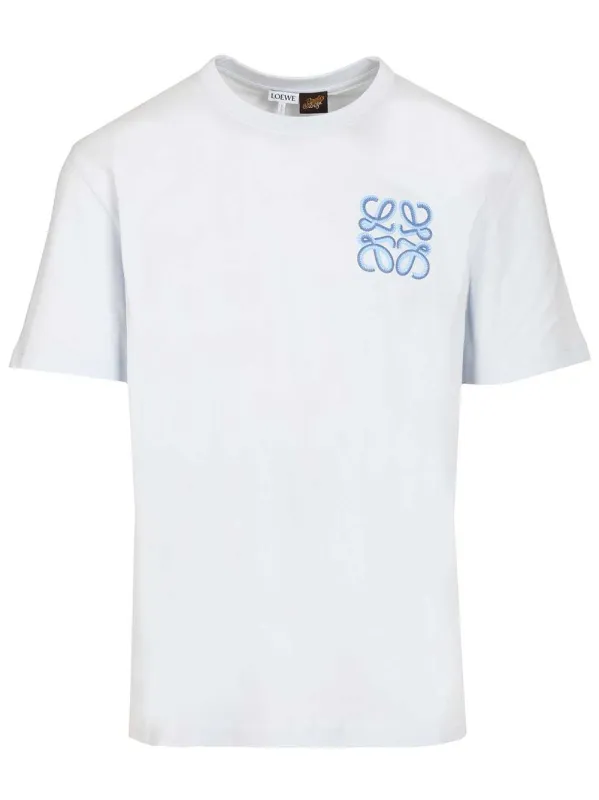 Relaxed Fit Cotton T-Shirt Blue made by Loewe