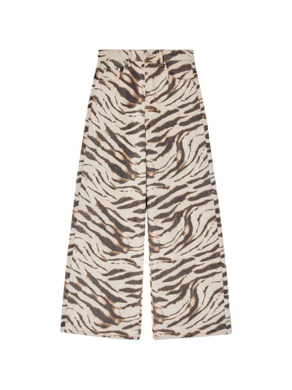 Zebra Print Denim Jeans made by Ganni