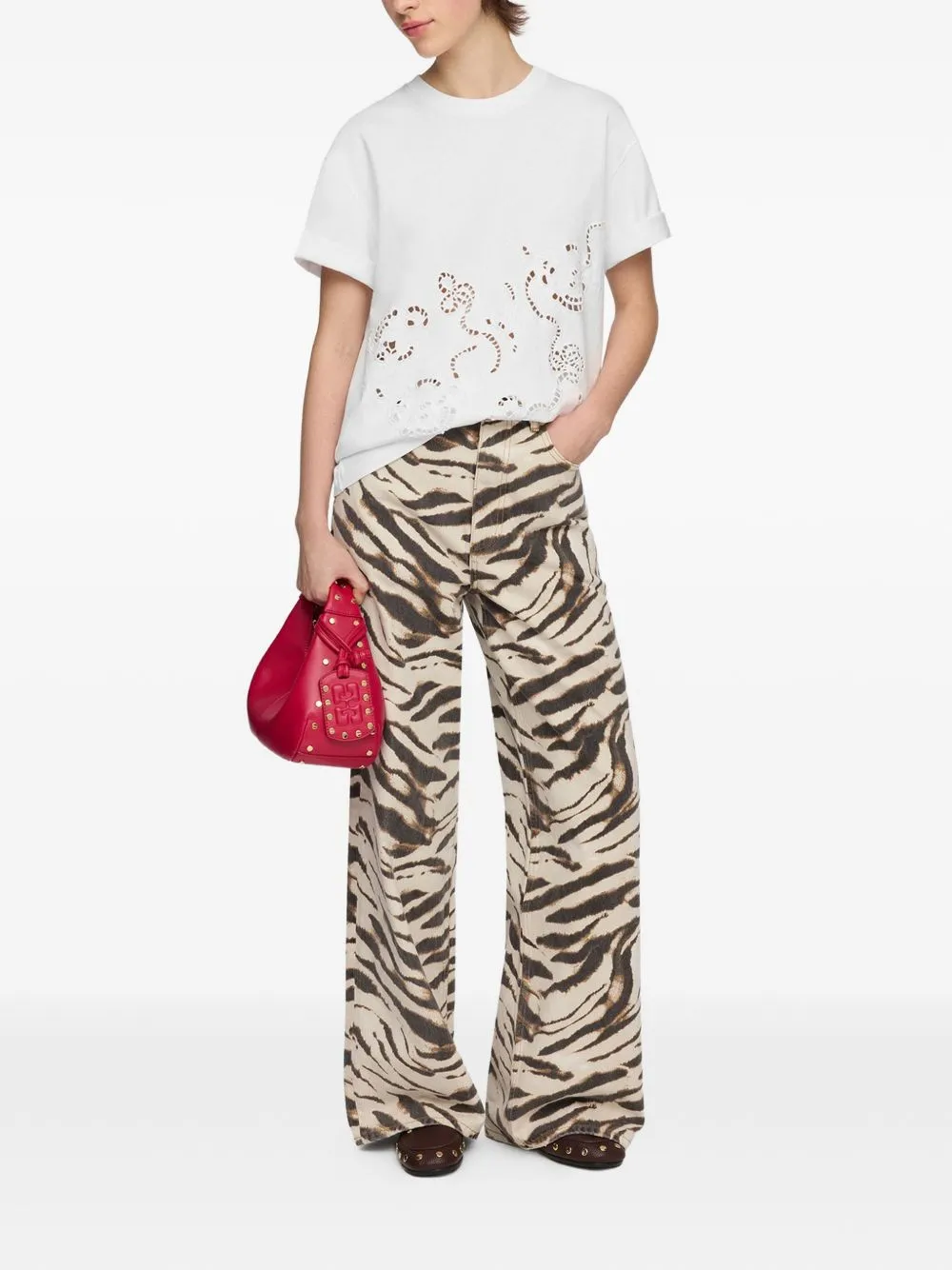 Zebra Print Denim Jeans sold by Wanan Luxury product image thumbnail 2