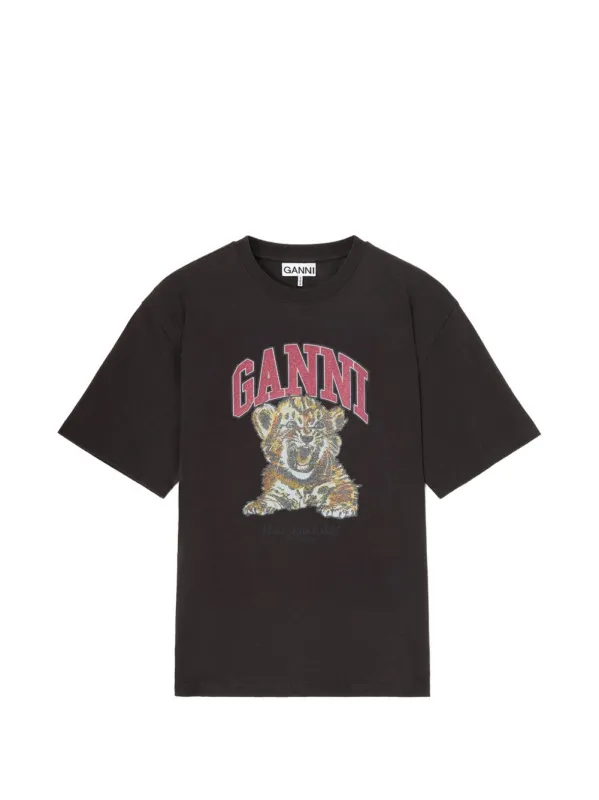 Printed Cotton T-Shirt made by Ganni