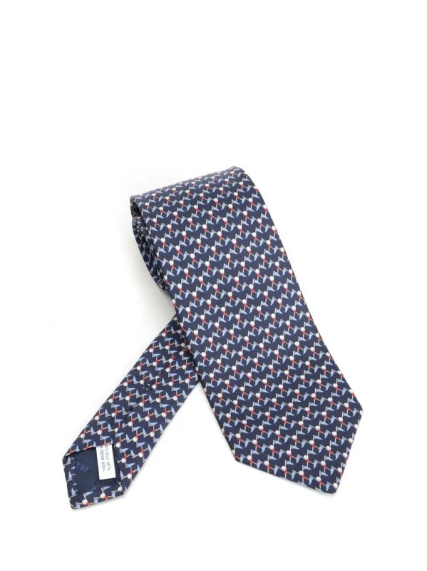 Club Tie Ties And Bow Ties Blue made by Salvatore Ferragamo