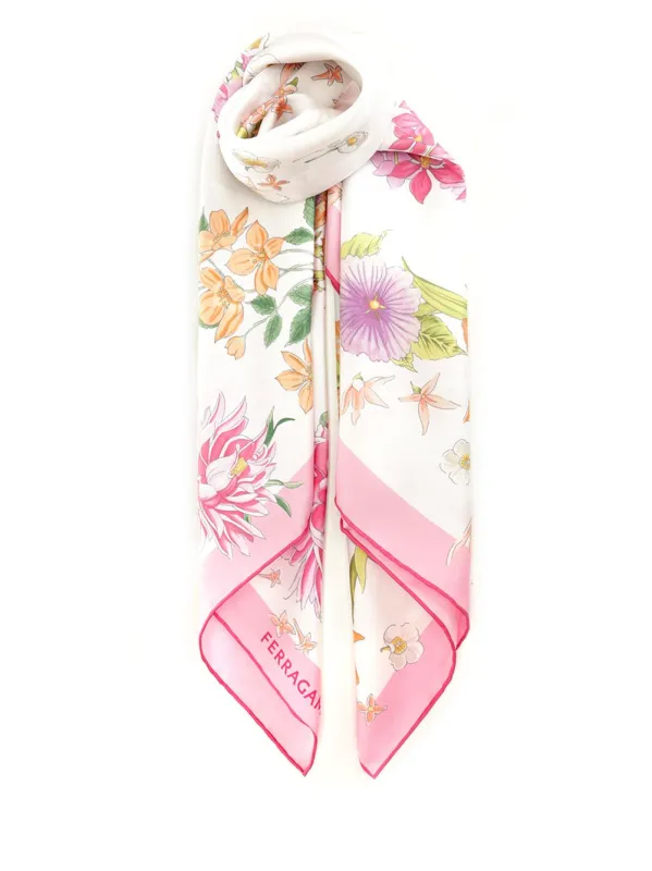 Spring Print Scarf Scarves And Foulards Rose made by Salvatore Ferragamo