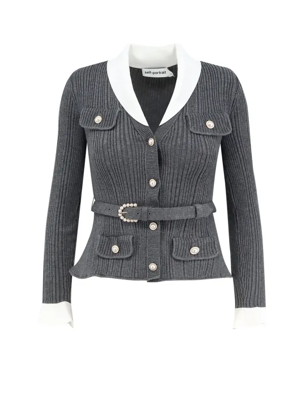 Fitted Ribbed Cardigan made by Self-Portrait
