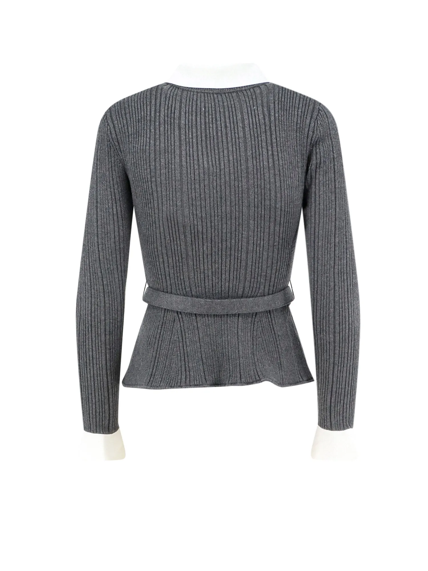 Fitted Ribbed Cardigan sold by Wanan Luxury product image thumbnail 2