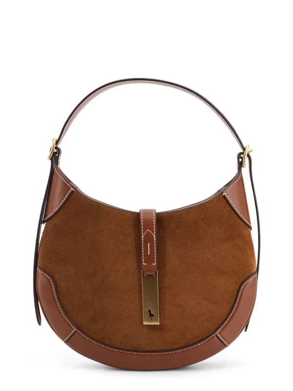 Suede And Leather Shoulder Bag made by Polo by Ralph Lauren