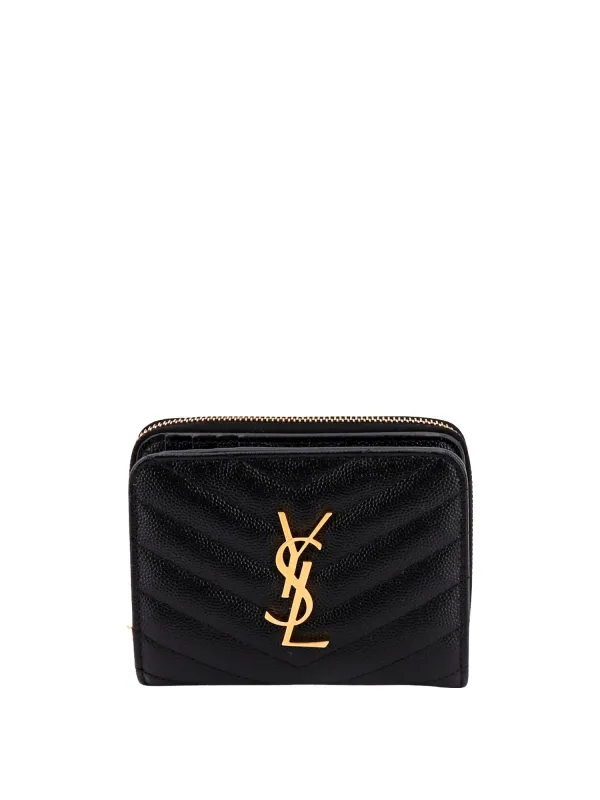 Quilted Leather Wallet With Metal Cassandre Logo made by Yves Saint Laurent