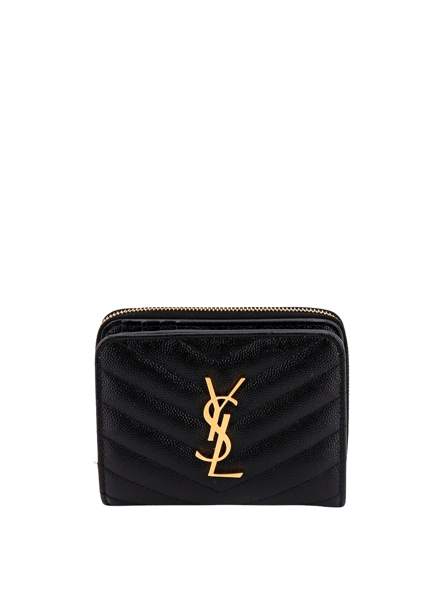 Quilted Leather Wallet With Metal Cassandre Logo sold by Wanan Luxury