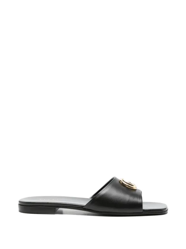 Gg Marmont Leather Flat Sandals made by Gucci