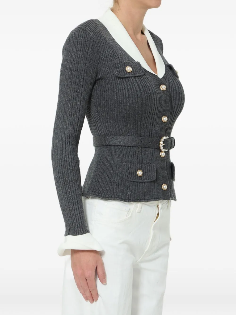 Belted Ribbed Cardigan sold by Wanan Luxury product image thumbnail 4