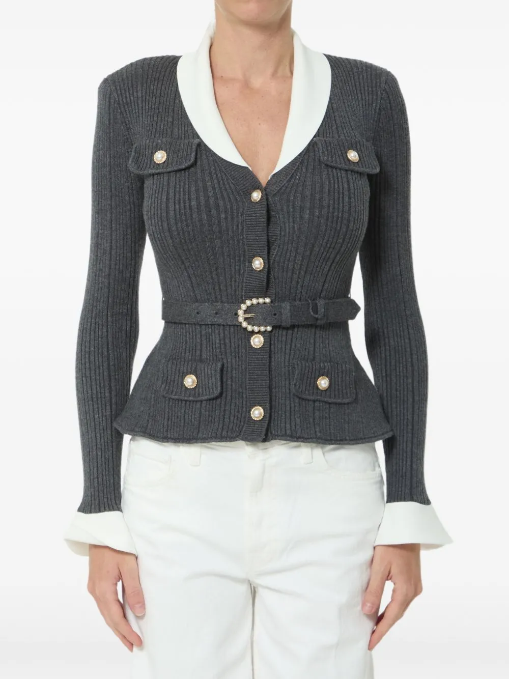 Belted Ribbed Cardigan sold by Wanan Luxury
