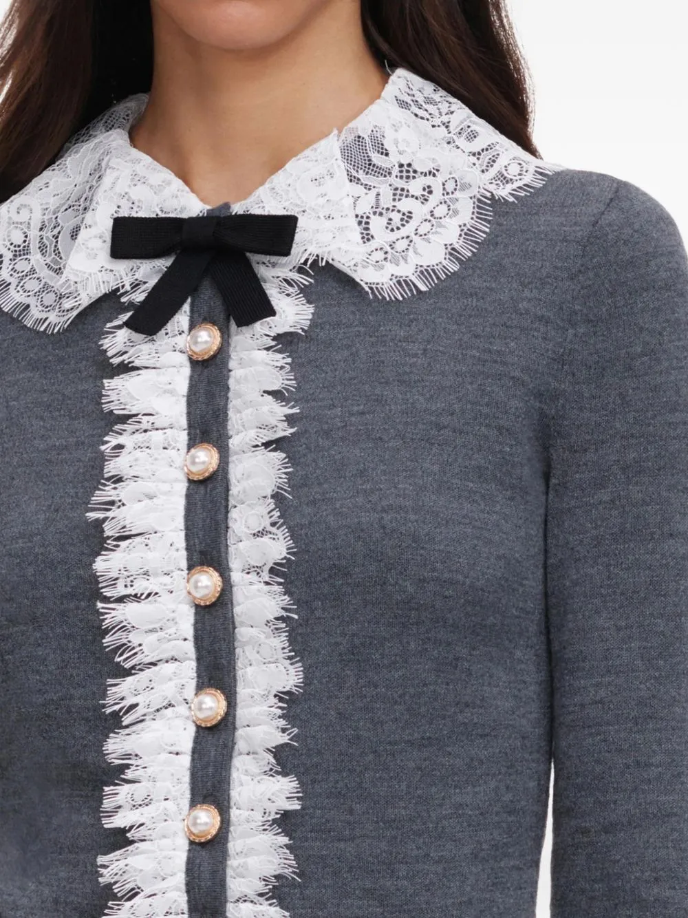 Lace Collar Cardigan sold by Wanan Luxury product image thumbnail 4