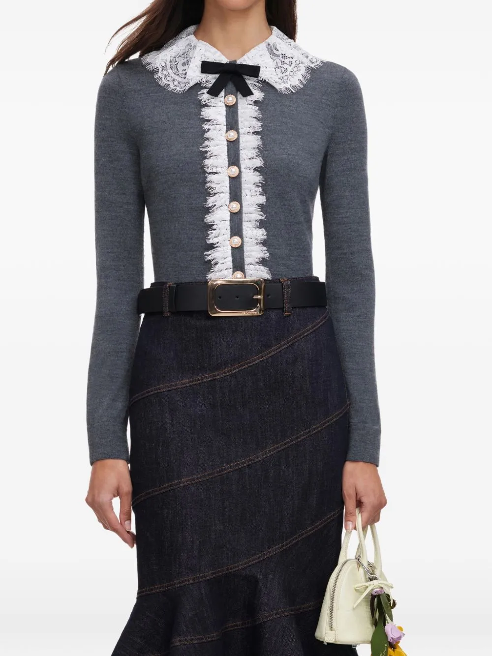 Lace Collar Cardigan sold by Wanan Luxury