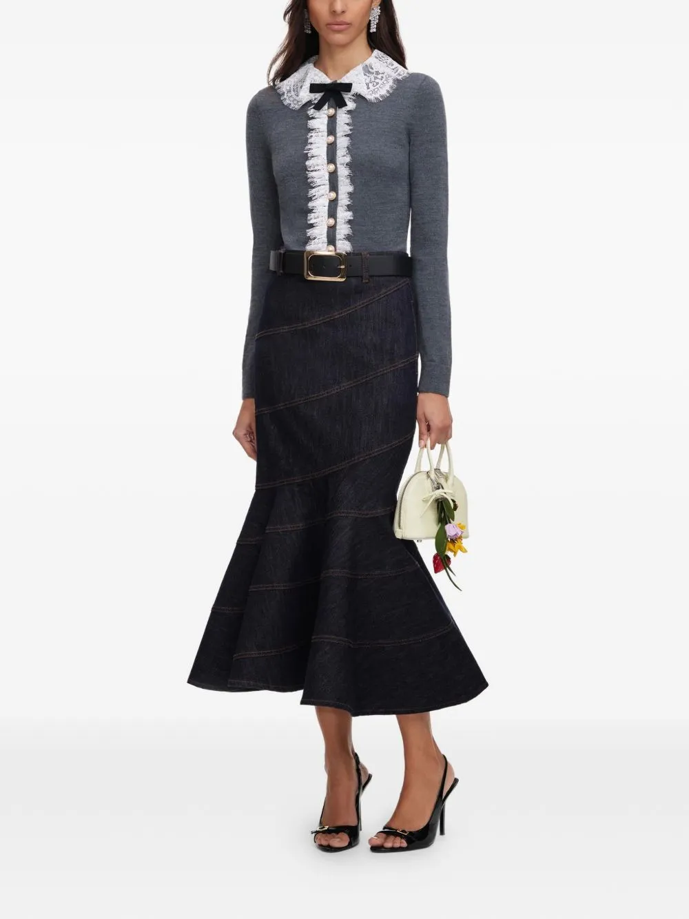Lace Collar Cardigan sold by Wanan Luxury product image thumbnail 2