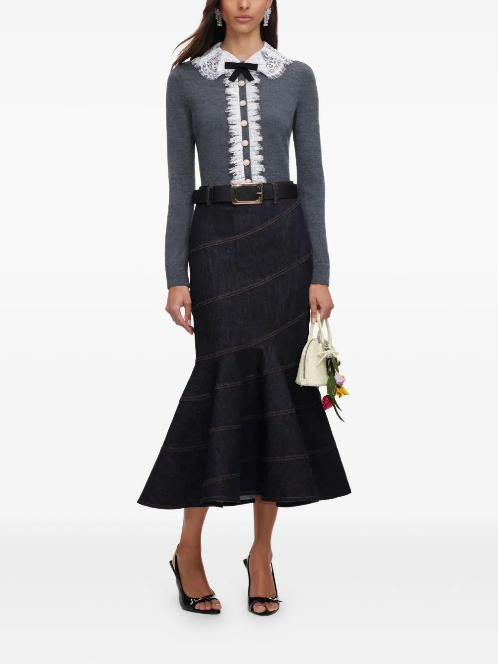 Lace Collar Cardigan sold by Wanan Luxury product image thumbnail 3
