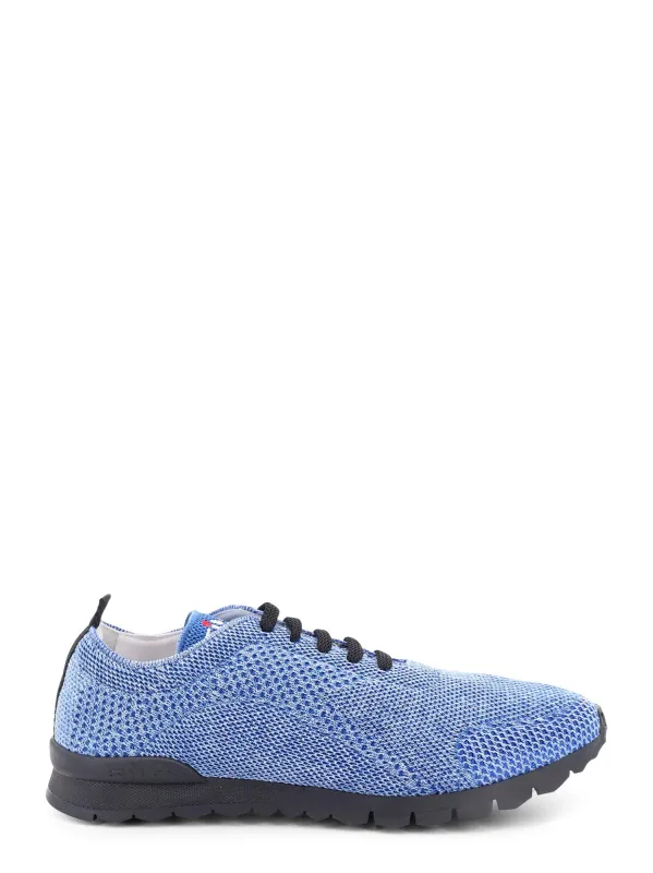 Knitted Fabric Sneakers With Embroidered Logo made by Kiton