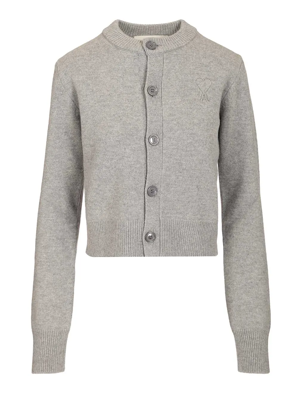 Crew Neck Cardigan Knitwear Grey sold by Wanan Luxury