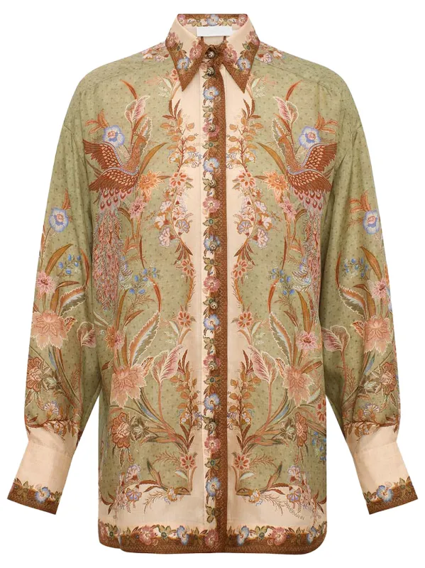 Indra Relaxed Silk Shirt made by Zimmermann