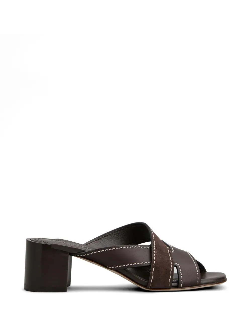 T-Shaped Band Crossing Smooth Leather And Suede Sandals sold by Wanan Luxury