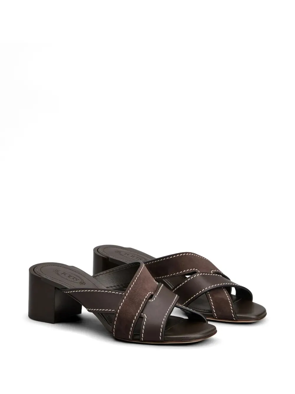 T-Shaped Band Crossing Smooth Leather And Suede Sandals sold by Wanan Luxury product image thumbnail 2
