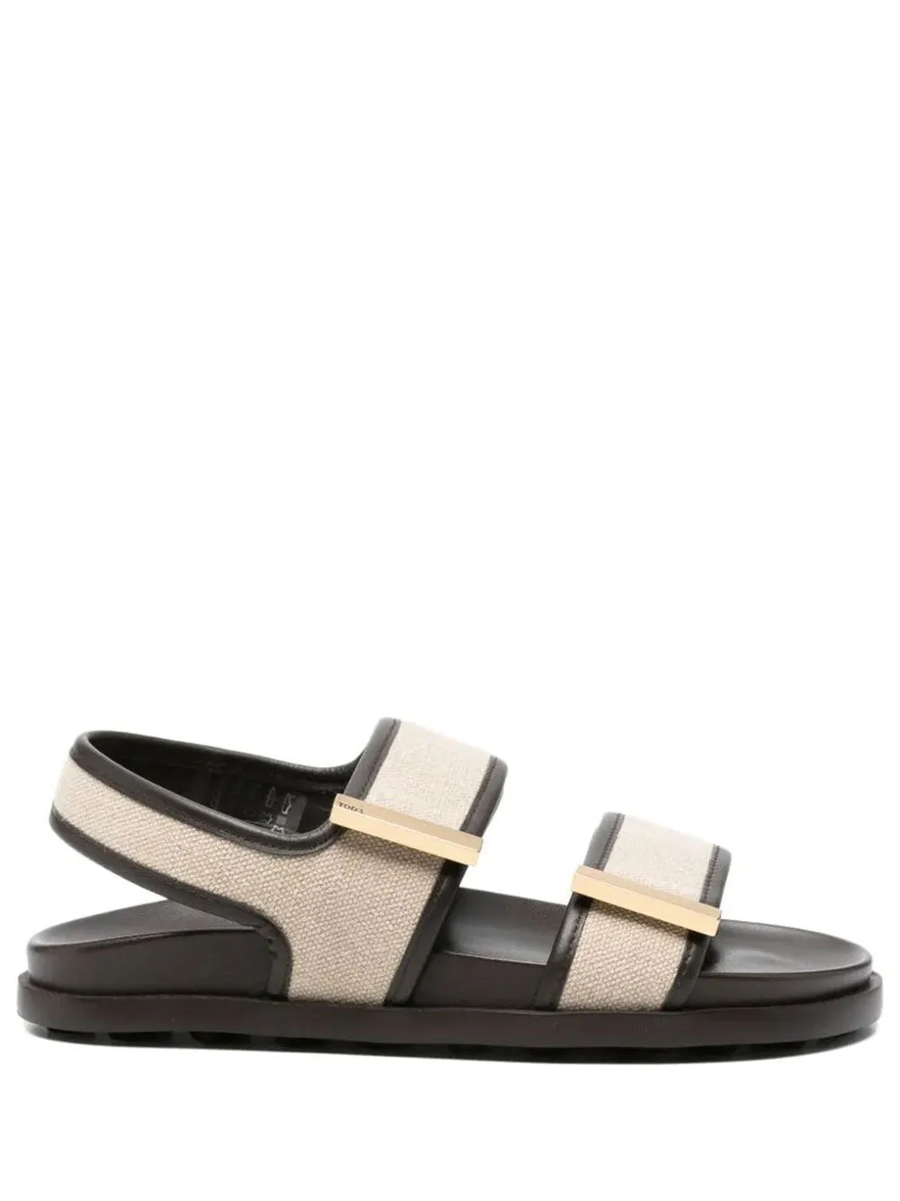 Double-Strap Fabric Sandals With Leather Detailing sold by Wanan Luxury
