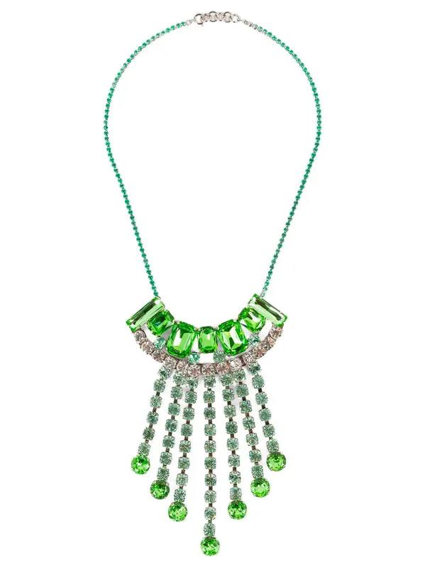 Statement Brass Necklace With Strass Charms made by Dries Van Noten