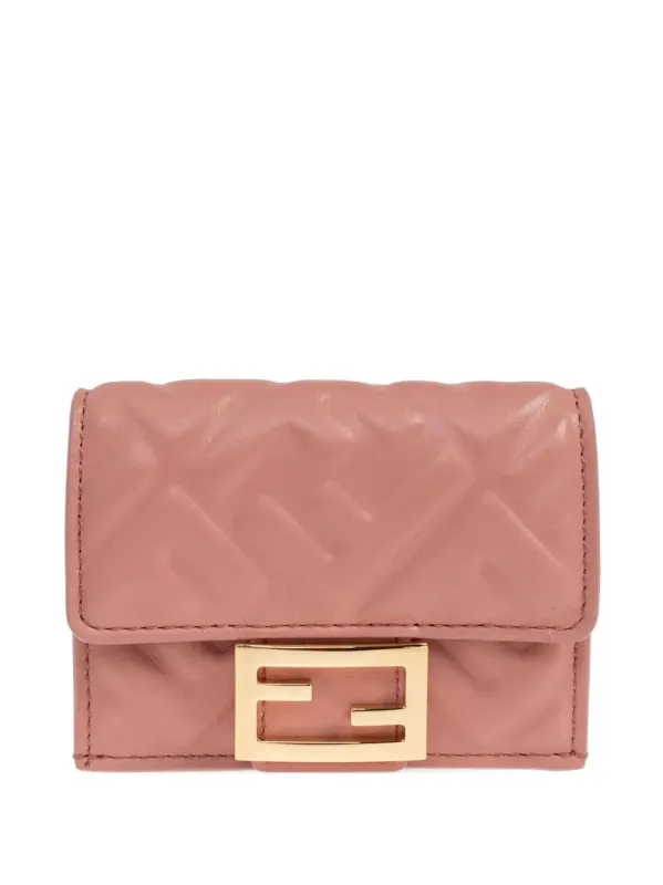 Nappa Leather Baguette Micro Trifold Wallet made by Fendi