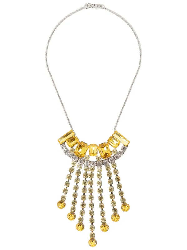 Statement Brass Necklace With Strass Charms made by Dries Van Noten