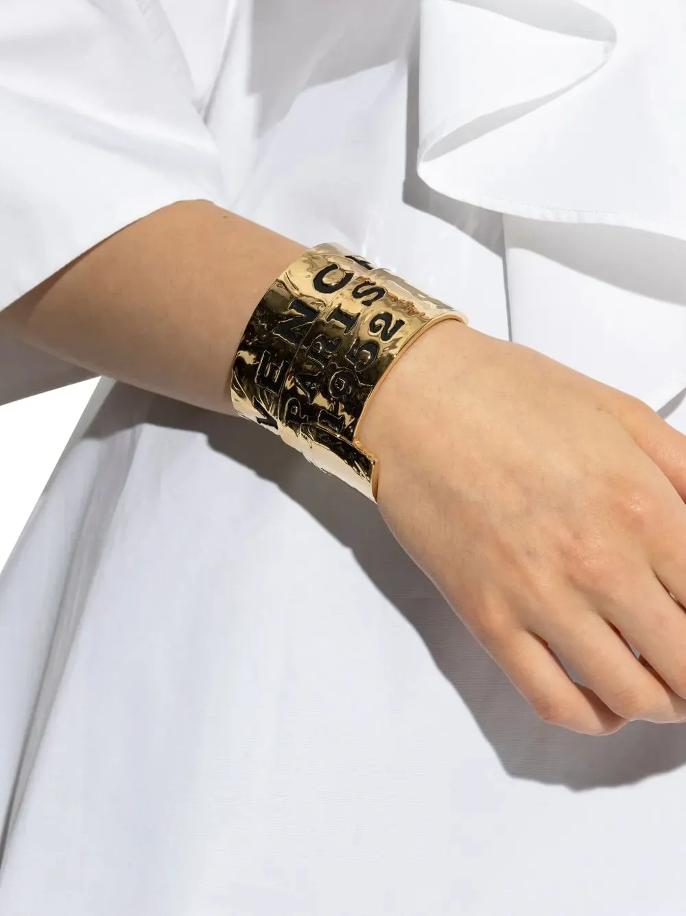 Givenchy Tape Textured Metal Cuff Bracelet sold by Wanan Luxury product image thumbnail 2