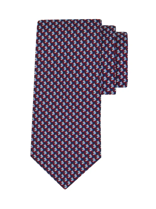 Pegasus Print Silk Tie made by Salvatore Ferragamo