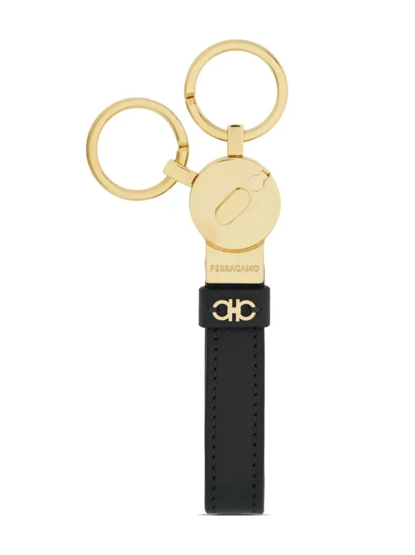 Micro Gancio Hammered Leather Key Holder made by Salvatore Ferragamo