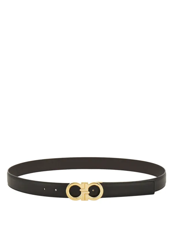 Grained Leather Reversible Gancini Belt made by Salvatore Ferragamo