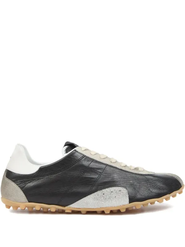 Sprinters Vintage Finish Suede And Leather Sneakers made by Maison Margiela