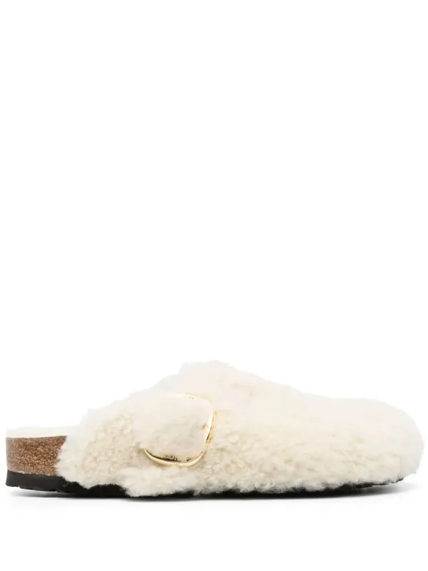 Shearling Boston Big Buckle Mule made by Birkenstock