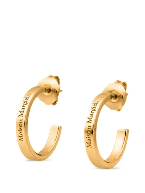 Hoop Earrings With Logo made by Maison Margiela