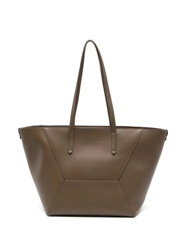 Leather Tote Bag With Pouch made by Brunello Cucinelli