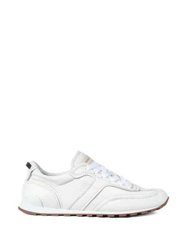 Grained Soft Leather Runners With Shiny Loops made by Brunello Cucinelli