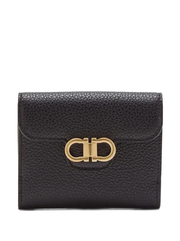 Gancini Grained Leather Compact Wallet made by Salvatore Ferragamo
