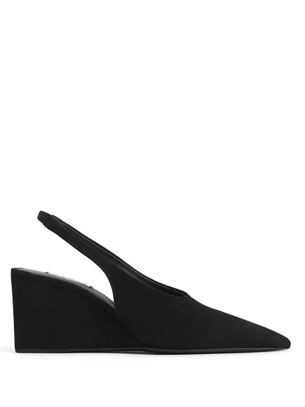 Cube Wedge Slingbacks In Suede made by Alaia