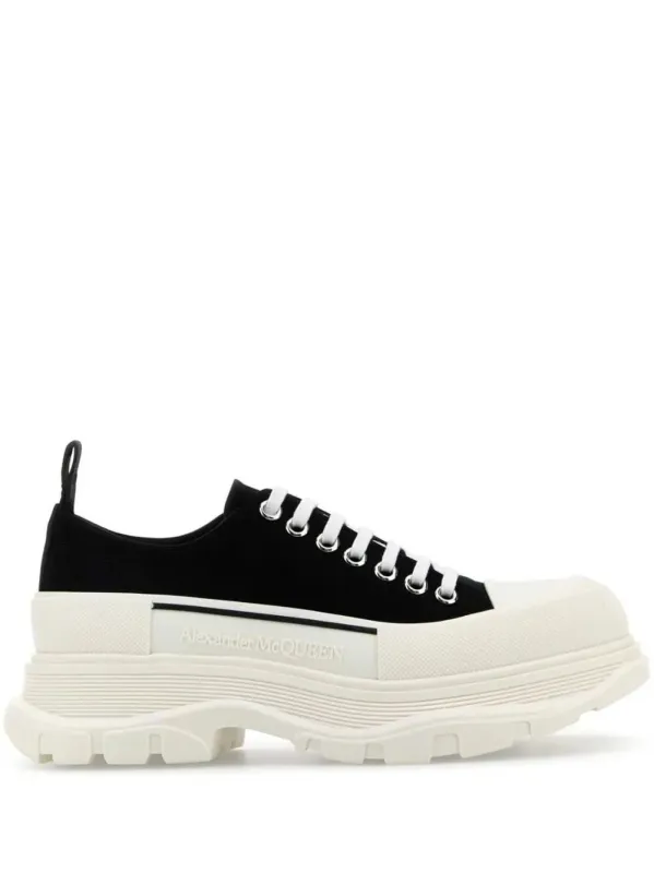 Tread Slick Canvas Lace Up Sneakers made by Alexander McQueen