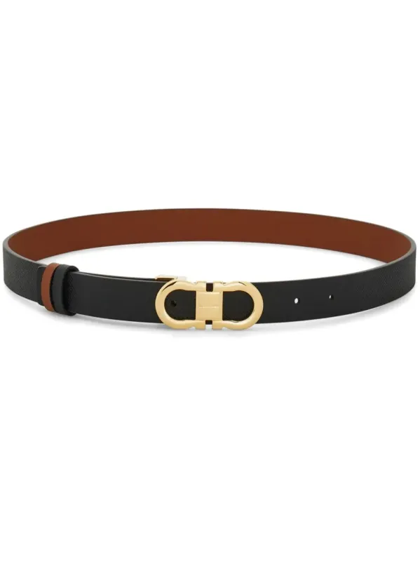 Gancini Hammered Leather Reversible Belt made by Salvatore Ferragamo